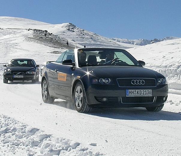 Dass es auch auf weißen Fahrbahnen immer gut läuft, ist keine Selbstverständlichkeit. Conti hat seinen neuen Winterreifen auch auf ESP-Befehle getrimmt. Foto: Conti/auto-reporter.net